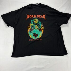 Born Dead World Tour Graphic T-Shirt Black Mens 3X Oversized Rock Skull Reaper